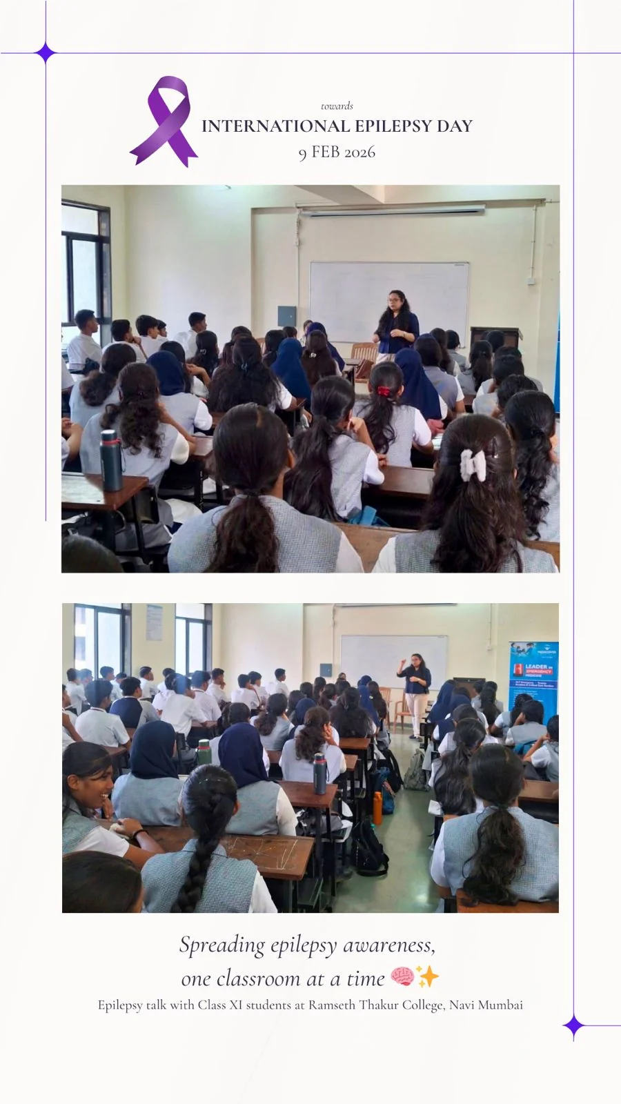 International Epilepsy Day session at Ramseth Thakur College, Navi Mumbai