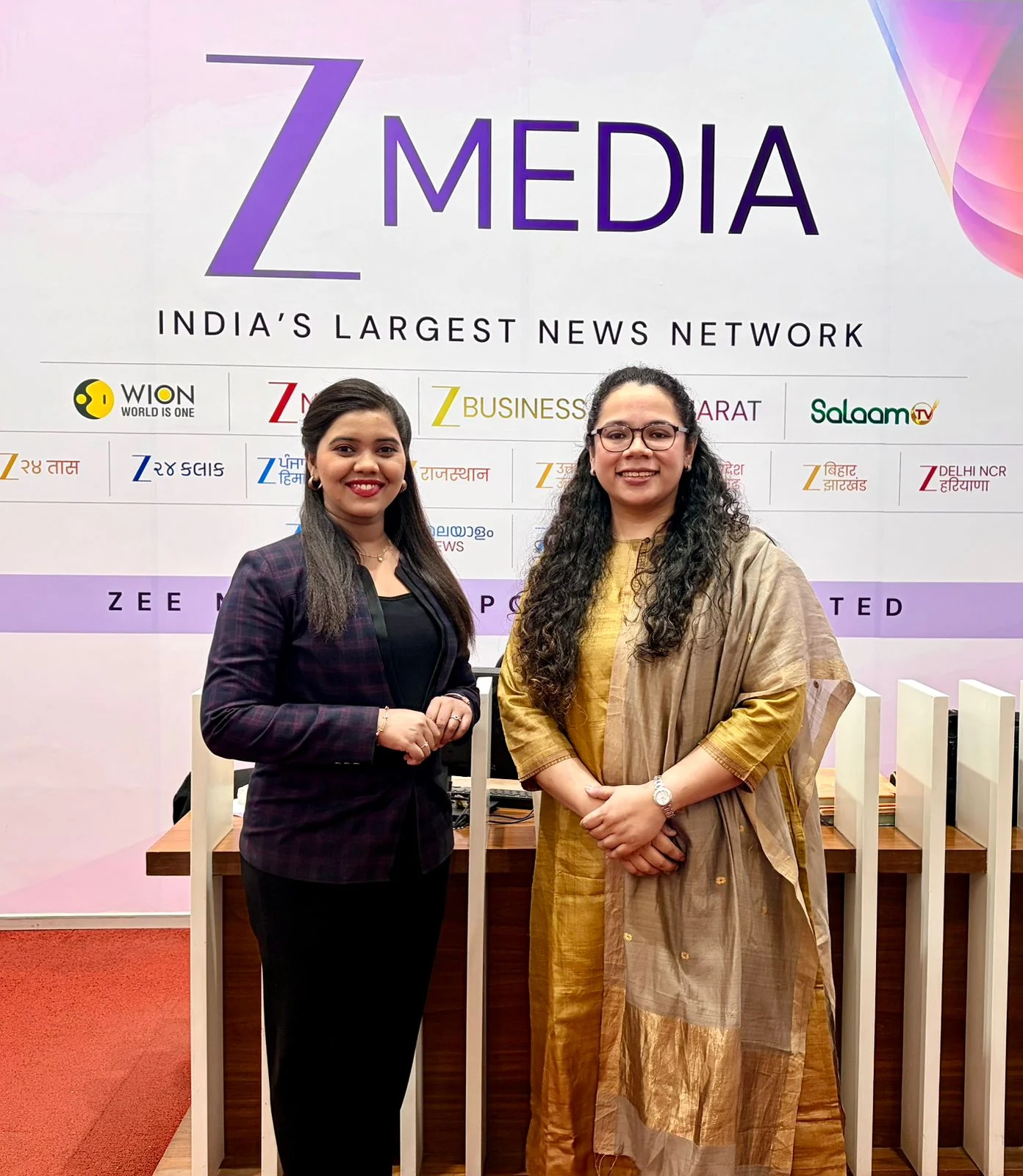 Dr. Suranjana Basak at Zee Media studios for national news interview